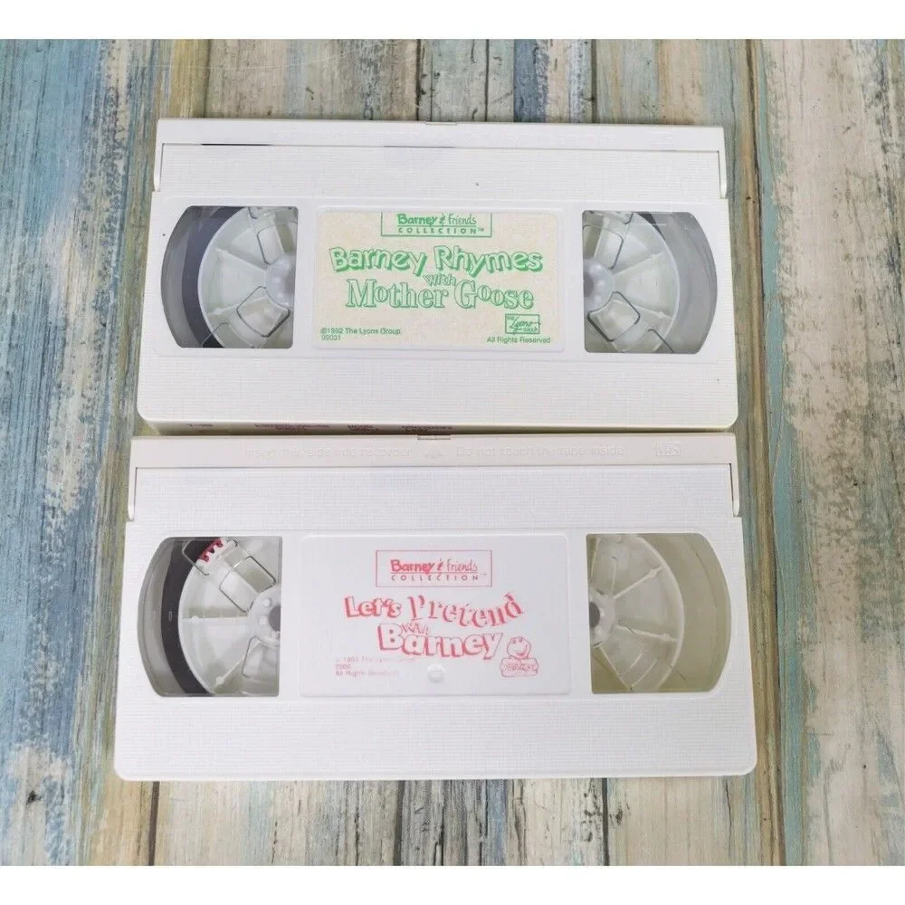 Barney Rhymes With Mother Goose & Lets Pretend With Barney VHS Bundle TESTED